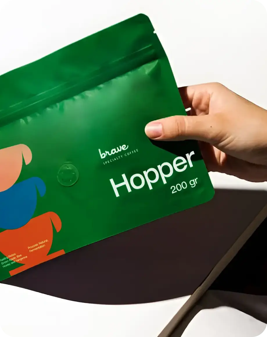 Empaque de café de la marca Brave